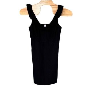 Old Navy Black Ruffle Strap Vneck Smocked Linen Blend Mini Sundress Coquette NWT